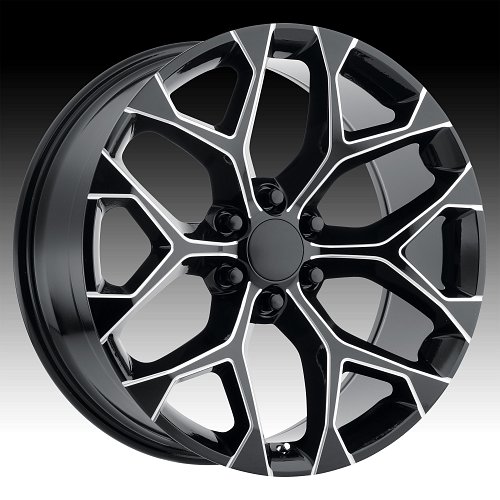 Performance Replicas 176M PR176 Gloss Black Milled Custom Truck Wheels 1